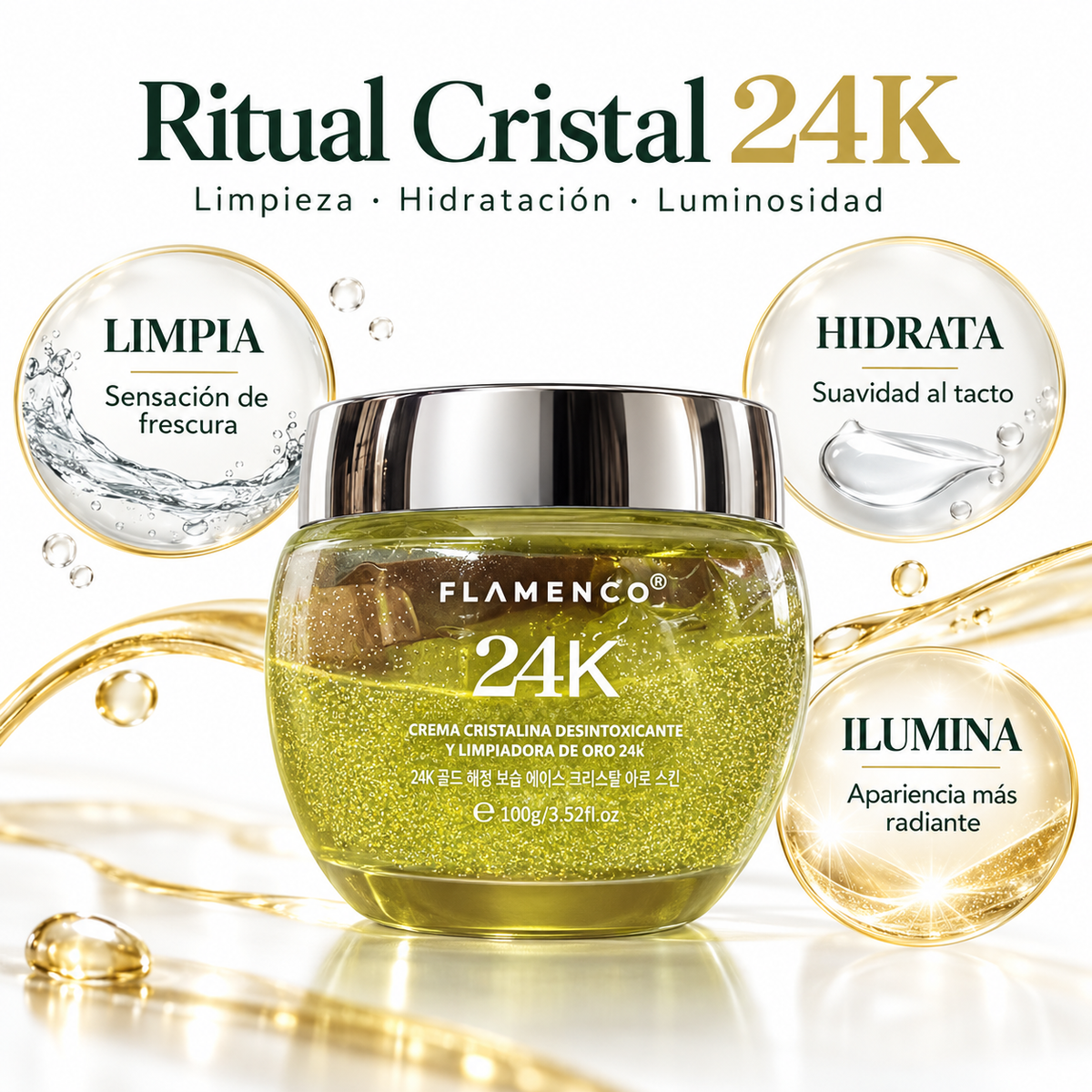 CREMA CRISTALINA DESINTOXICANTE 24K