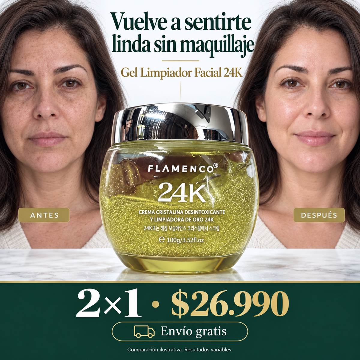 CREMA CRISTALINA DESINTOXICANTE 24K