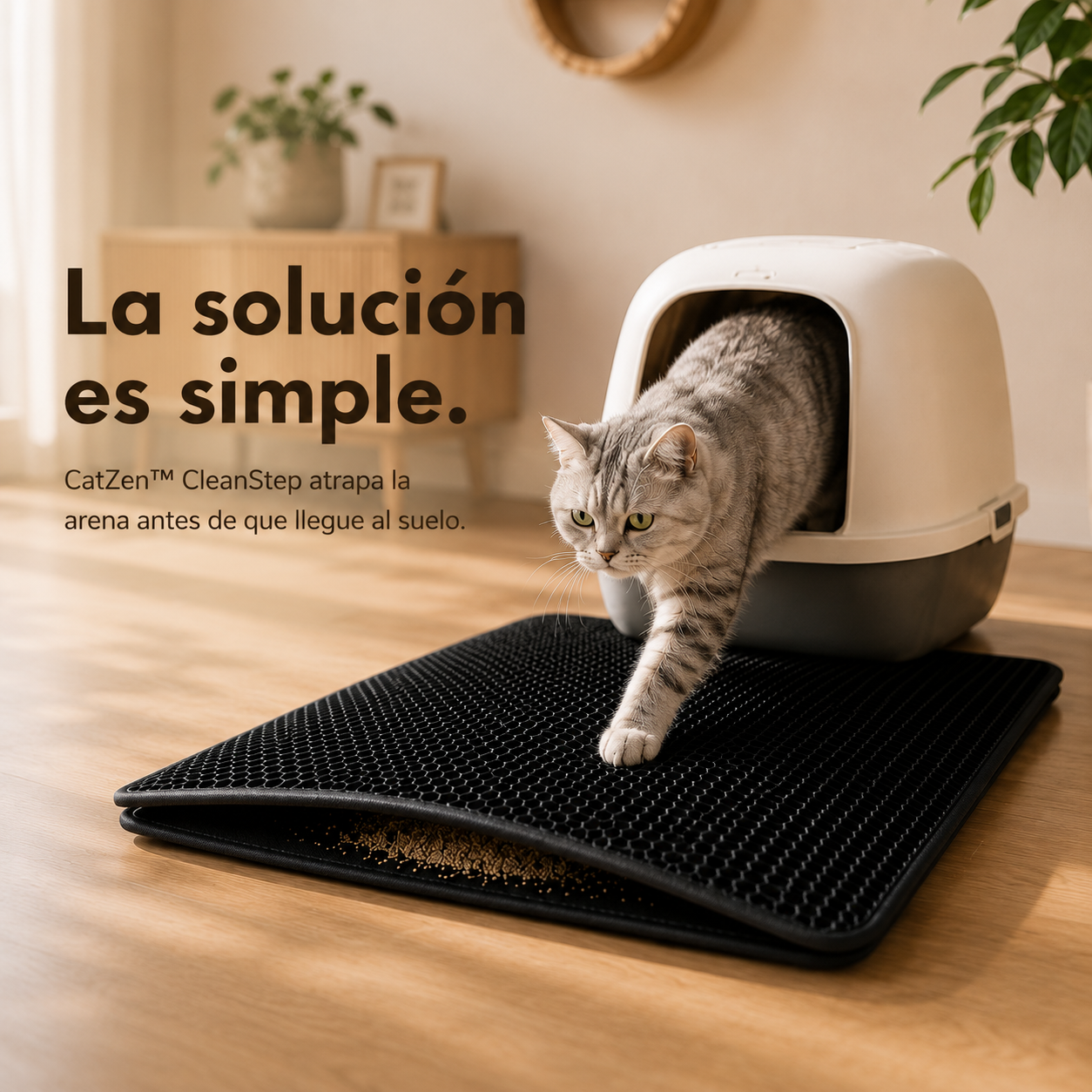 CatZen™ CleanStep | Alfombra Atrapa Arena para Gatos