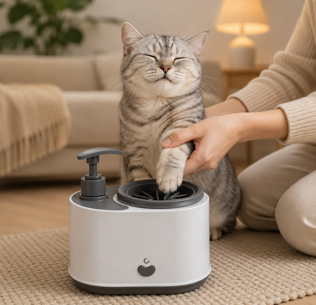 LimpiaPatas CatZen™ CleanPaws | Estación Limpiadora de Patas para Perros y Gatos